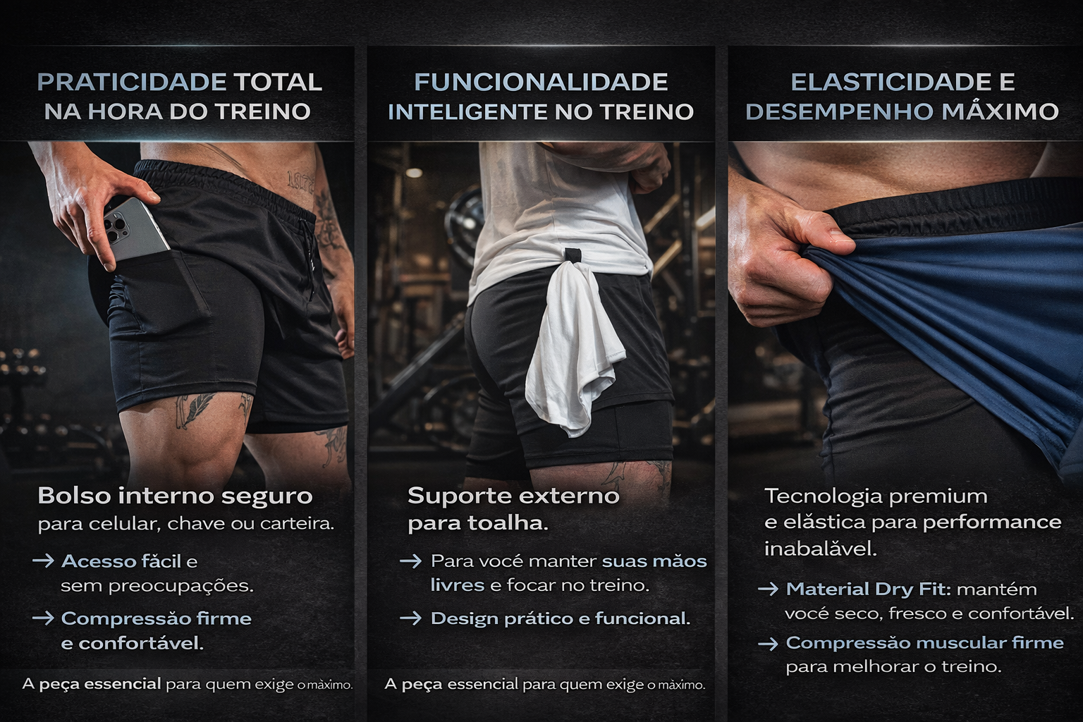 BERMUDA DE ALTA QUALIDADE DE COMPRESSÃO