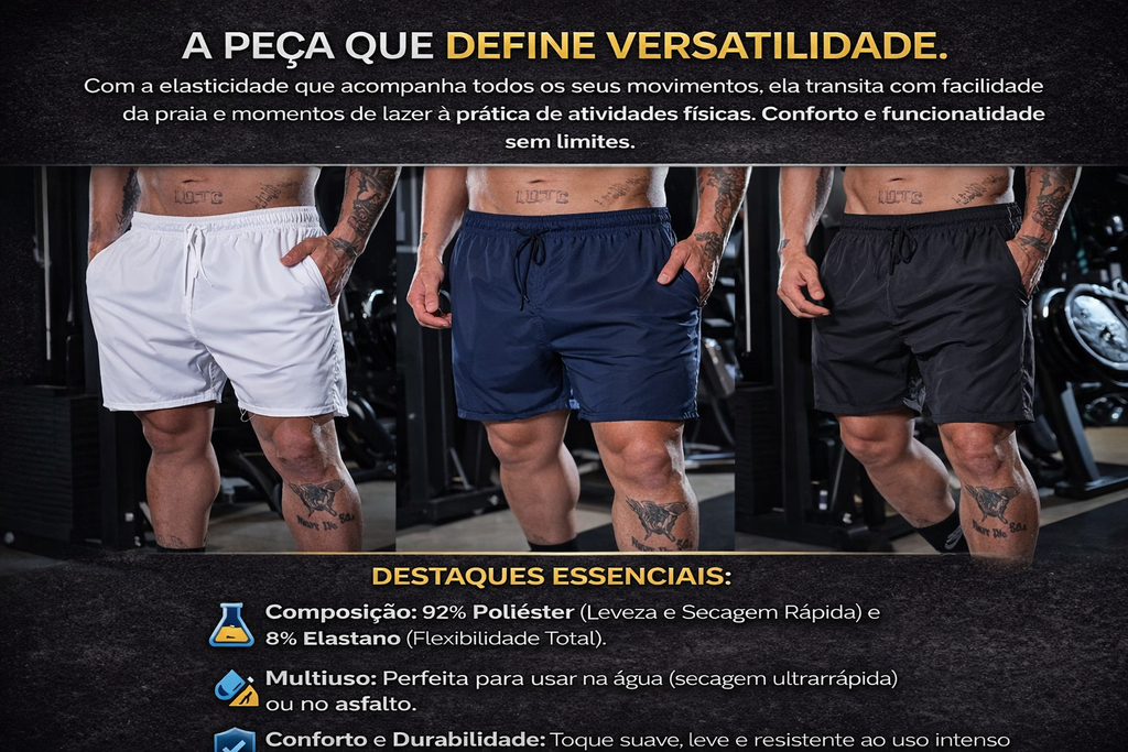BERMUDA TACTEL C/ ELASTANO - ALTA QUALIDADE